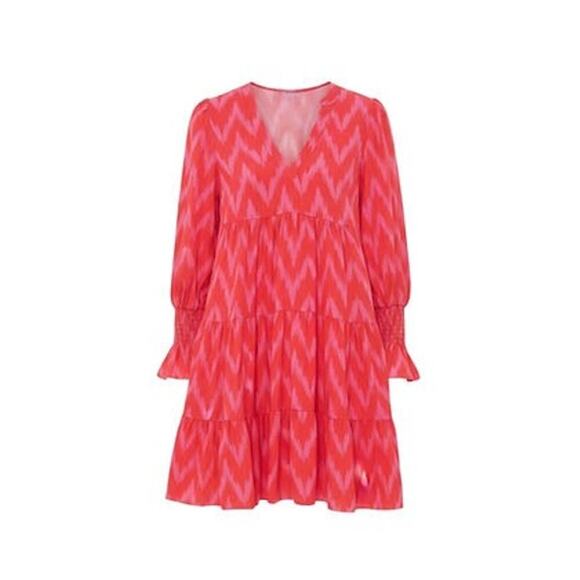 POMANDER PLACE Hot Pink Ikat Kenzo Dress Size L NWT Retail $98 Tuckernuck - Picture 10 of 10